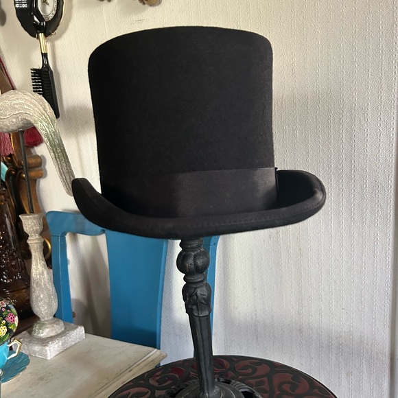 Vintage Black Wool Top Hat - Picture 6 of 8